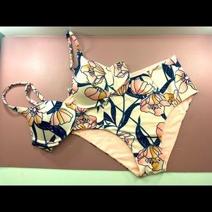 Floral High Bikini Bottom Set